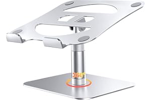 Podstawka pod laptopa Lucrave, teleskopowa, obrotowa o 360 stopni, z regulacją wysokości, ergonomiczny aluminiowy stojak na komputer na biurko, kompatybilna z MacBook Air Pro, Samsung11-19" srebrny