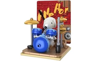 BlueBrixx Pro 107361 – Snoopy spielt Schlagzeug aus Klemmbausteinen mit 78 Bauelementen