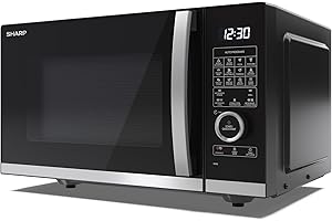 SHARP YC-QC254AU-B 25 Litre 900W Digital FLATBED Combination Microwave Oven with 1050W Grill, 10 power levels, ECO Mode, defrost function, LED cavity light - Black