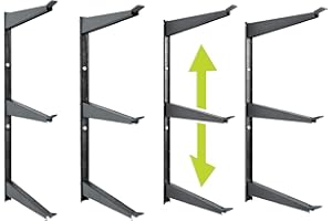 DELTA CYCLE & HOME Delta Cycle - Estante de almacenamiento de madera y madera resistente (paquete de 2), soporta hasta 900 libras, fácil de instalar, solución de almacenamiento de construcción de acero para garaje,
