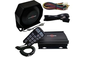 Evershine Signal Kit sirène et Haut-Parleur pour véhicule d'urgence 100 W avec Fonction MP3 et Fonction d'enregistrement pour Jouer des tonalités personnalisées Volume réglable 12V DC