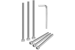 M METERXITY 6-Pack M6 x 100mm Socket Head Cap Screws, 304 Stainless Steel Hex Machine Bolts, Allen Socket Drive Screw with Hex Wrench for Repair/DIY, Fully Threaded Fasteners Kit [Silver]