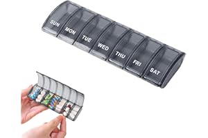 Jaimela Pastillero Semanal 7 Dias, Pastillero de Viaje, Pastillero Diario de Viaje (Azul)