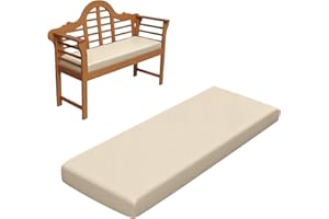 RZYW Cuscino per Panca da Giardino Impermeabile 120x40X5CM, Cuscino Panca Esterno/Interno Cuscino Sedile per Mobili Antiscivolo e Lavabile, Cuscino per Panche da Divano Patio,Beige,180x40cm