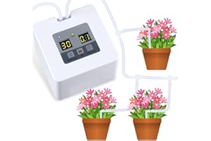 Landrip Automatyczny system nawadniania, system samonawadniania roślin, automatyczny podlewacz roślin, ładowanie 5 V, ładowanie USB, 10 m, zestaw nawadniania kropelkowego dla 10 roślin doniczkowych w