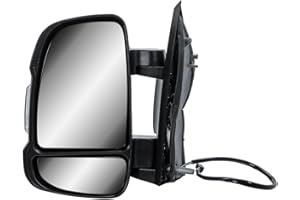 LONGLING Passenger Left Side Door Wing Mirror N/S Electric and Heated Manual Folding Short Arm for Fiat Ducato Peugeot Boxer Citroen Relay 2006 to 2023 Vauxhall Movano 2019-2023