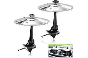 Euablfo 2 pcs Platillo Bateria para Coche, Patillo para Coche, Car Cymbal Drum Air Vent, Car Crash Cymbal, Ranura de Ventilación para Todo Coche Amantes de la Música Entretenimiento