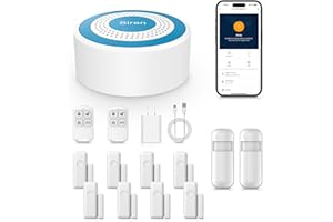 XNH Home Security Systems,13-Piece Wireless Alarm System,8 Door/Window Sensors, 2 Motion Detectors, 2 Remote Controls,Supports Mobile App Alerts, No Monthly Fees, Compatible With Alexa/Google