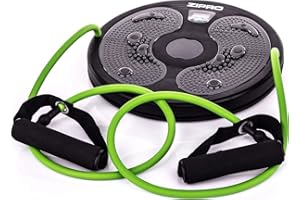 ZIPRO Twist Waist, Adelgazante Fitness Twist, Tablas de Equilibrio de Ejercicio de Tabla, Disco de torsión de Cintura, con Enlaces de Ejercicio, Negro y Verde, 280