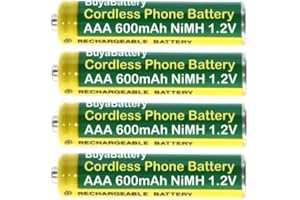 SOLUMINATE AAA Cordless Telephone Rechargeable Batteries 600mAh 1.2V NiMH BuyaBattery | Pack of 4