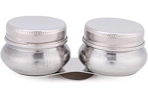 JOYZAN Palette Cup, Double Grande Bouche en Acier Inoxydable Tasses Palette Portable Peinture à l'huile Pot Tasses Palette avec Clip Coupe Peinture Conteneur Tasse Récipient avec Couvercle À Visser