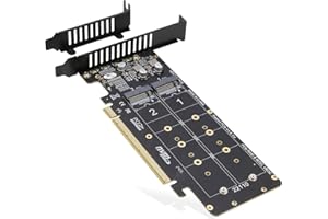 Quad PCIe NVMe Adapter, RIITOP PCIe 4.0 x16 auf 4Ports M.2 NVMe Konverterkarte für 2U Support NVMe SSD in Größe 22110/2280/2260/2242 (PCI-e Bifurcation erforderlich)
