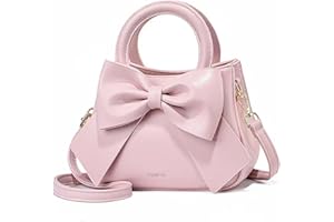 NICOLE & DORIS Women's Cute Crossbody Satchel Handbag, Small Size 22cm x 9cm x 17cm, PU Leather, Top Handle, Bowknot, 4 Compartments, 12 Month Warranty