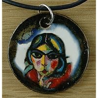 Echtes Kunsthandwerk: Hübscher Keramik Anhänger nachempfunden Alexej von Jawlensky; Künstler, Maler, Expressionismus, Gemälde, Kunstdruck