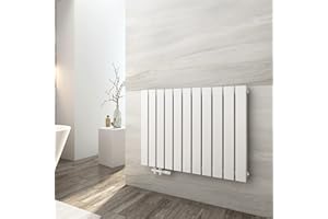 EMKE Heizkörper Flach 630x850mm, Design Flachheizkörper Moderne Heizkörper Horizontal Paneelheizkörper Seitenanschluss Doppellagig Wandheizkörper Weiß 1136 Watt