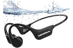 MONODEAL Casque Conduction Osseuse Natation, Ecouteur Waterproof Natation Bluetooth 5.3 IP68 MP3 Etanche Natation 32GB,Ecouteurs sans Fil Sport Ecouteur Piscine, Natation,Surf, la Course Pied