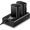 ENEGON Batteria sostitutiva (2 pezzi) e caricabatterie Dual USB intelligente per Sony NP-FZ100 e Sony A9/A9R/A9S, Sony Alpha 