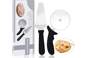AIFACE Pizzaschneider, Pizzaroller aus Edelstahl, Pizza Cutter, Pizza Schneideroller, Pizzaheber 2 in 1 Mit rutschfestem Griff, Für große und kleine Pizza