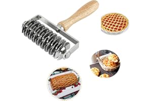 INCHOO Homemade Stainless Steel Dough Lattice Roller Cutter Bread Pastry Baking Tool Dough Docker Needle Roller Wheel