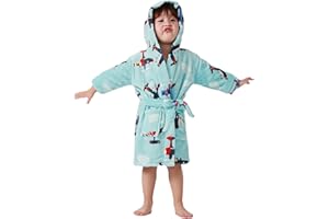 DELEY Kinder Bademantel Jungen Mädchen Kapuzen Roben Kleinkind Schlafanzug Nachtwäsche Weicher Morgenmantel Nachthemd