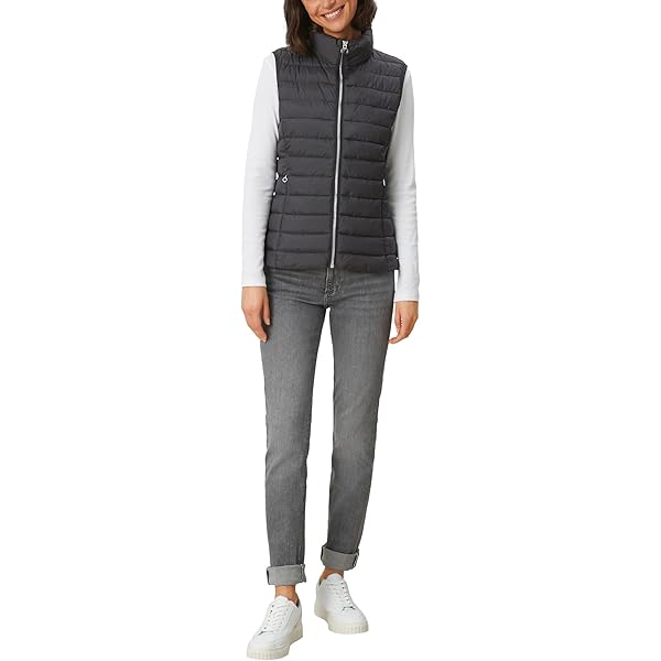 s.Oliver Licht gewatteerd vest met logo-capuchon, 0330 wit, 36