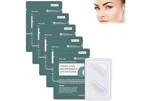 CURELUXE Pack of 5 Dissolving Microneedle Eye Patches,Nano Microneedle Patch with Peptides,Hyaluronic acid,Glycerin,Anti Wrinkle Pat-ches,Micro Needle Patches for Dark Circles & Puffy Eyes