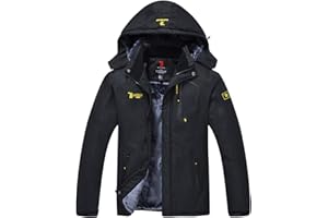 donhobo Herren Winter Fleecejacke Warm Jacke Softshelljacke Atmungsaktiv Outdoor Skijacke Winddichte Wasserdicht Funktionsjacke