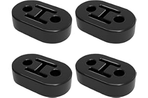 Bohaner 4PCS Universal Exhaust Rubber Mount Black Exhaust Pipe Hanger Car Heavy Duty Exhaust Hanger Insulator Shock Absorbent 2 Holes, 12mm for Most Cars Truck Van
