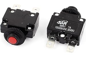 UXCELL sourcingmap 125V/250VAC 7A NC disjoncteur bouton de réinitialisation protection contre les surcharges 2 pièces