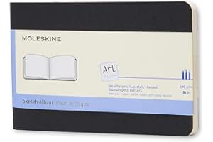 Moleskine Art Collection Skizzenbuch (Zeichenblock mit Hardcover, Papier geeignet für Stifte, Bleistifte und Zeichenkohle, Taschenformat 9 x 14 cm, 72 Seiten) schwarz