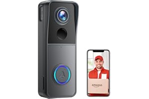 XTU Wireless WiFi Video Doorbell Camera, 2K HD Smart Video Door bell with Camera Battery Operated PIR Motion Detection Night Vision 2-Way Audio Support SD Card