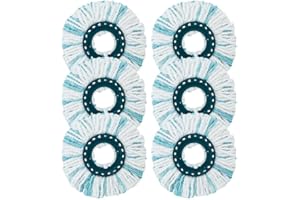 LCXCXY 6 Piezas Cabezas de Fregona de Repuesto, para Leifheit Clean Twist Disc Mop, Sistema de Fibras para Leifheit Recambio para Mopa, para Todo Tipo de Suelos, Fuerte absorción de Agua Reutilizables
