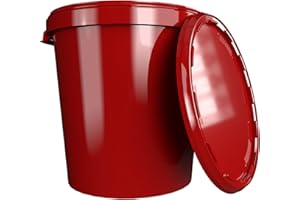 FixedByU Seau de 30 litres couvercle - Fabriqué en Allemagne - Convient à un usage alimentaire - Stable et hermétique - Seau de conservation le stockage des aliments, des fournitures de bureau, des