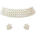 Peora Faux Pearl Necklace & Jewelry Set Gift for Women