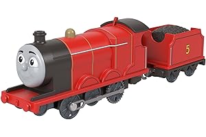 Thomas & Friends Motorized Toy Train, Classic James Battery-Powered Engine & Cargo Car, Storytelling Play for Preschoolers, JGF95