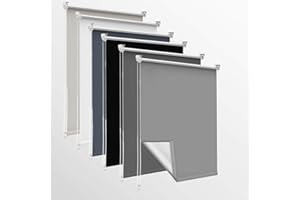 Homland Store Occultant sans Perçage 120x170cm, Gris Clair Rideaux Occultant avec Revêtement d'argent, Isolation Thermique, Installation Simple, pour Chambre, Salon, Cuisine, Salle de Bain