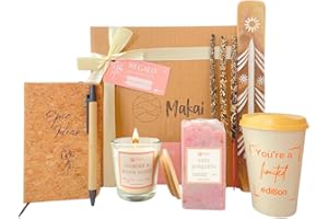 Makai - Pack regalo mujer, vela aromatica, jabon de manos, bloc de notas, aromaterapia incienso, Regalos para Novia, regalos cumpleaños mujer (Pack Regalo Mujer)