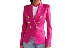 BAIXIAOCHI Chaqueta De Mujer OtoñO E Invierno Traje PequeñO Traje De Pata De Gallo Chaqueta Corta De Doble Botonadura