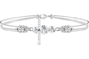 BOCHOI Cavigliera Donna Argento Gioielli da Spiaggia Regali di Moda per Donne e Ragazze Cavigliera Con Farfalla o Perla Idee Per L'estate Cavigliera a Strati