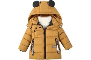 linboo Manteau Enfant Garçon Doudoune Chaud Blouson d'Hiver Automne Epais Veste à Capuche Pour Bébé Garçon