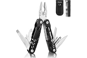 morpilot Alicate Multiuso Multi - Alicate 25 en 1, Destornilladores 11 en 1, Alicate Multifuncional de Acero Inoxidable, Anti - cáida para Actividades Exteriores con Bolsa de Nylon