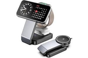 NEOTRIXQI Ładowarka indukcyjna do iphone, magnetyczna ładowarka 3 w 1 Apple dla mag-Safe iphone 15 14 13 Pro Max, bezprzewodowa ładowarka do iwatch 9 Ultra 8, bezprzewodowa ładowarka do Airpods Pro 3/2 ze