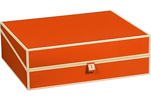 ‎SEMIKOLON Semikolon 352588 Dokumentenbox - Aufbewahrungs-Box für Dokumente A4-31,5 x 26 x 10 cm - orange orange
