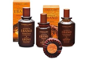 BIZZICO L'Erbolario - Accordo di EBANO - Confezione regalo in scatola originale (shampodoccia, profumo, dopobarba, sapone) + in OMAGGIO la Tisana del Benessere Tisaniamo