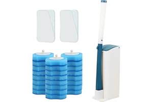 Mu Mianhua Toilet Wand Kit Toilet Brush with Holder Toilet Cleaning System With Disposable Refill Heads 24 Pieces