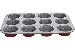 Tognana Sweet Cherry Stampo 12 muffin, Acciaio al Carbonio, rosso