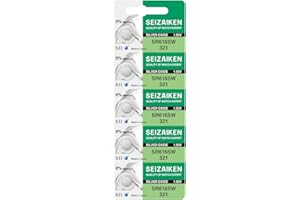 Seizaiken Seiko 321 SR616SW Lot de 5 piles oxyde d'argent pour montre 1,55 V 0 % Hg