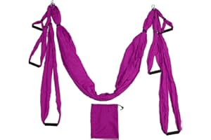 LUQEEG Aerial Yoga Hammock, Aerial Yoga Swing Set with Storage Bag, Carabiners, User Manual, Yoga Starter Kit for All Levels, Aerial Yoga Swing Sling for Yoga Inversion, Strength