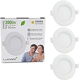 Lumare LED Einbaustrahler 4W | Ultra flach, 29mm Einbautiefe | Ø68mm Bohrlochdurchmesser | Spot Wohnzimmer, Badezimmer | Einb