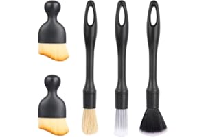 Encuryna Cepillo para detalles de coche, herramienta de limpieza interior de coche, cerdas suaves, cepillo para eliminar el polvo, la suciedad y el polvo, cepillos limpios para coche (5 unidades)